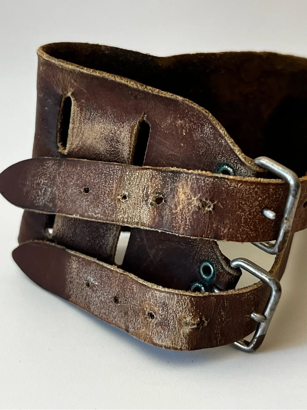 VTG RARE 1940s Bub Duribilknit Genuine Leather Wrist Supporter Style Double 1544